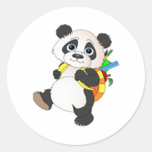 Panda Bear with backpack Sticker