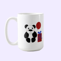 Panda Bear with Red Balloon mugs