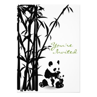 Panda Bears and Bamboo Baby Shower Invitation