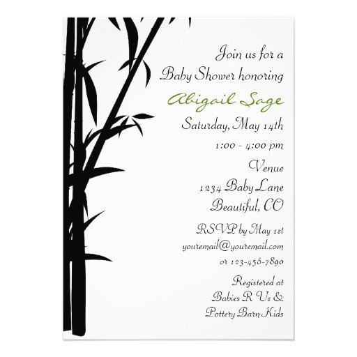 Panda Bears and Bamboo Baby Shower Invitation