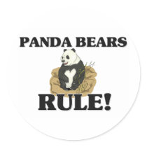 PANDA BEARS Rule! stickers by AnimalShirts PANDA BEARS Rule! stickers