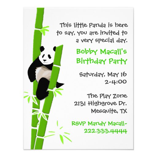 Panda Birthday Invitation