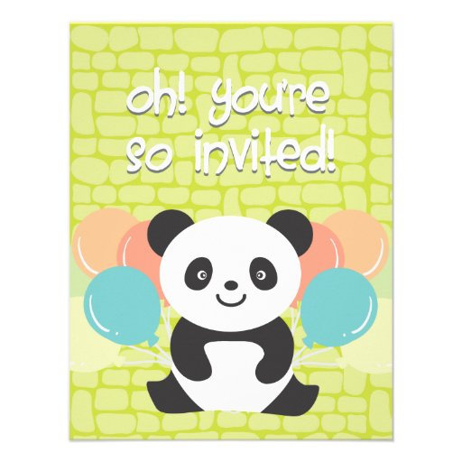 Panda Birthday Party Invitation