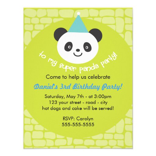Panda Birthday Party Invitation