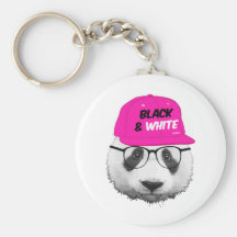 PANDA Black and White Keychains