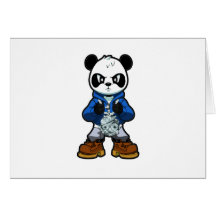 Panda Blue Greeting Cards