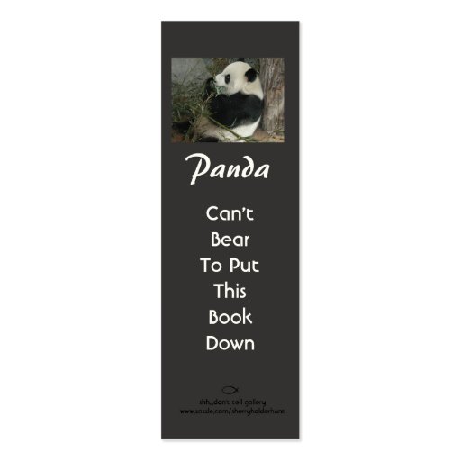 Panda Bookmark Business Cards (front side)