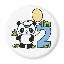 Panda Boy 2nd Birthday Refrigerator Magnet