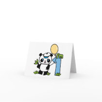 Panda Boy First Birthday Invitations Greeting Card
