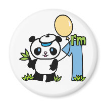 Panda Boy First Birthday Magnet