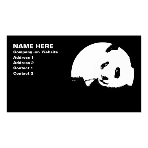 panda. business cards (front side)