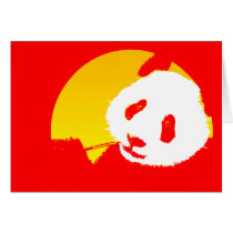 panda by the moon. greeting cards