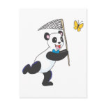 Panda Chasing Butterfly Post Card