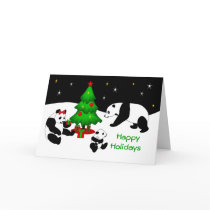Panda Christmas Greeting Card