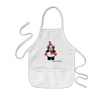 panda claus in the kitchen aprons