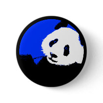 panda. color customizable circle. pinback button