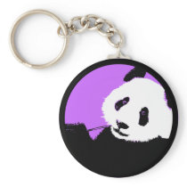 panda. color customizable circle. keychain