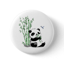 Panda Eating Bamboo Pins