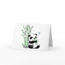 Panda Eating Bamboo Greeting Card