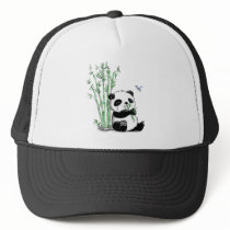 Panda Eating Bamboo Trucker Hat