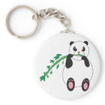 Panda Eating Bamboo Key chain