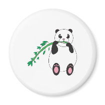Panda Eating Bamboo Magnet