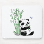 Panda Eating Bamboo Mouse Pads