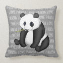 Panda Eating Bamboo Pillows