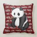 Panda Eating Bamboo Pillows