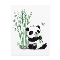 Panda Eating Bamboo Post Card