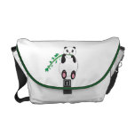 Panda Eating Bamboo Rickshaw Messenger Bag