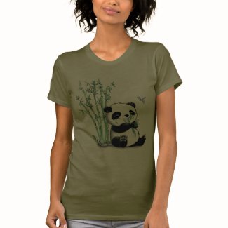 Panda Eating Bamboo Tshirts