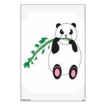 Panda Eating Bamboo Wall Decal