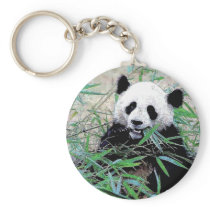 Panda Eating Leaves Key Chain