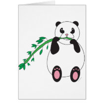 Panda Eats a Tasty Treat Greeting Cards
