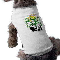 Panda Family Tree Dog T Shirt