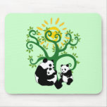 Panda Family Tree Mouse Pad