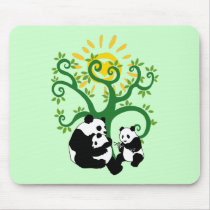 Panda Family Tree Mouse Pad