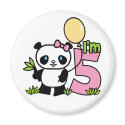 Panda Girl 5th Birthday magnets