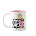 Panda Girl 5th Birthday mugs