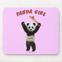 Panda Girl Cricket Mouse Pad