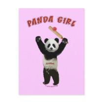 Panda Girl Cricket Postcards