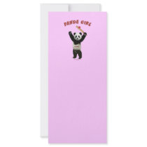 Panda Girl Cricket Rack Card Template