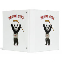Panda Girl Hockey Bear binders