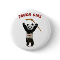Panda Girl Hockey Bear Pins