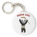 Panda Girl Hockey Bear Keychains