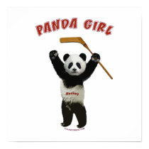 Panda Girl Hockey Bear Poster