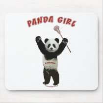 Panda Girl Lacrosse Mouse Pads