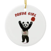 Panda Girl Ping Pong Christmas Tree Ornament