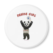 Panda Girl Racquetball Fridge Magnets